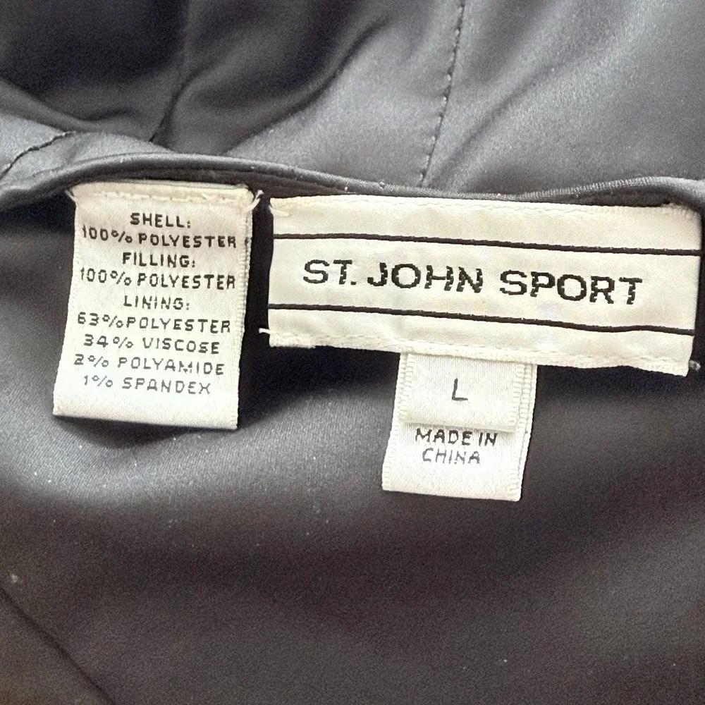 St. John Sport Women's Reversible Full Zip Vest Red Plaid Black Size Large